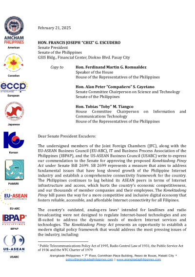 JFC Position Paper on Inclusion of Data Localization Provisions in the Konektadong Pinoy Act