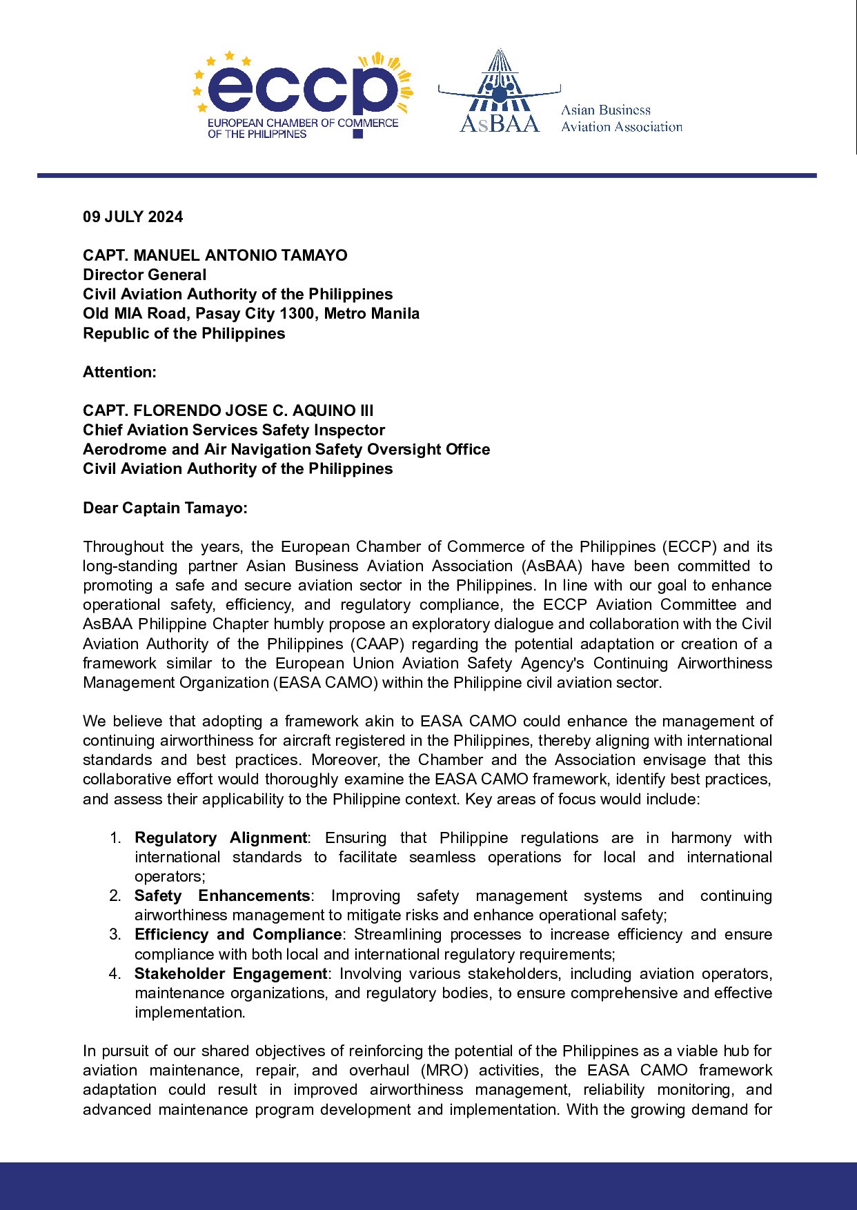 Proposal for Exploratory Talks and Collaboration on EASA CAMO framework Adaptation